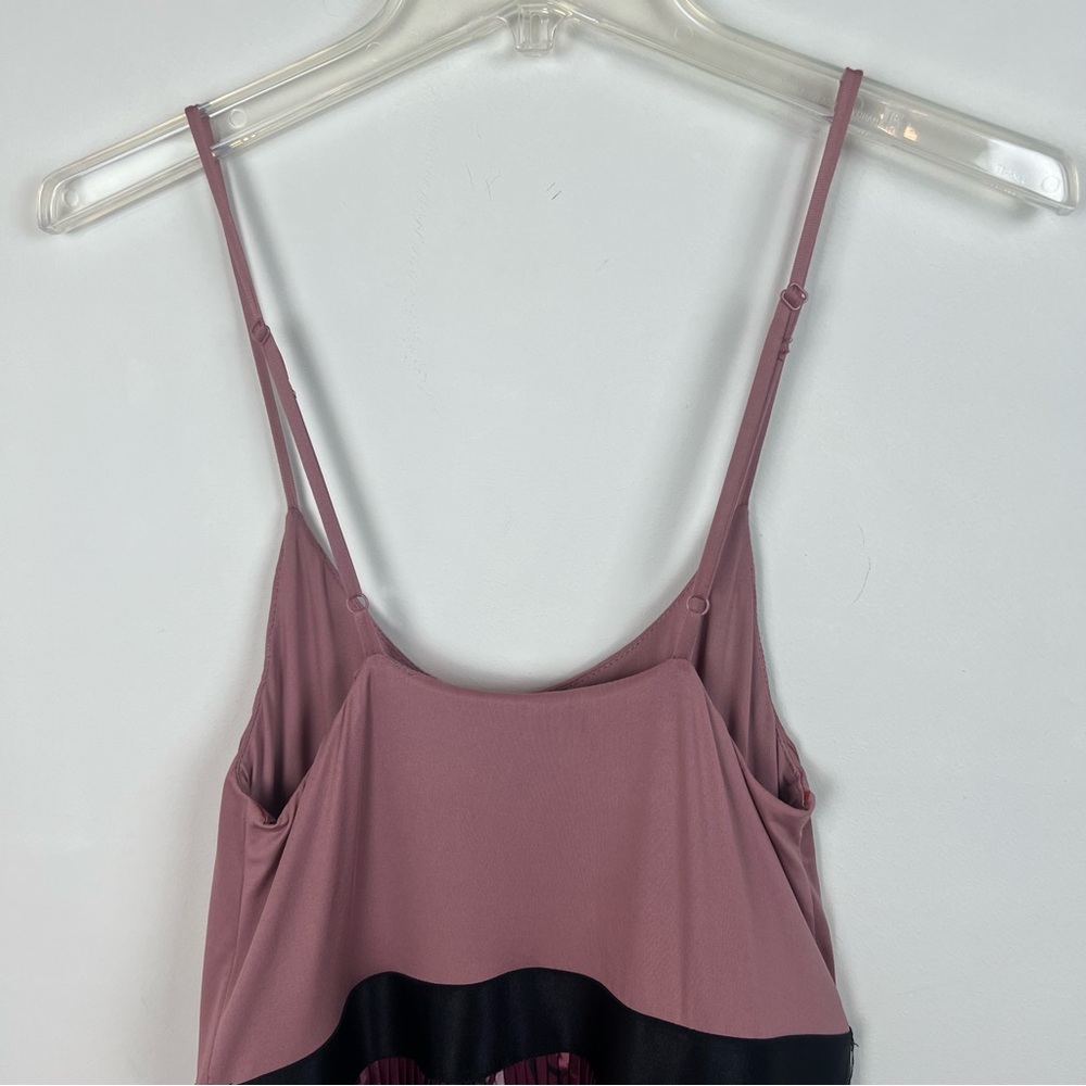 Vintage Y2K Dark Floral Mauve Pleated Dress Medium Romantic - Picture 9 of 13